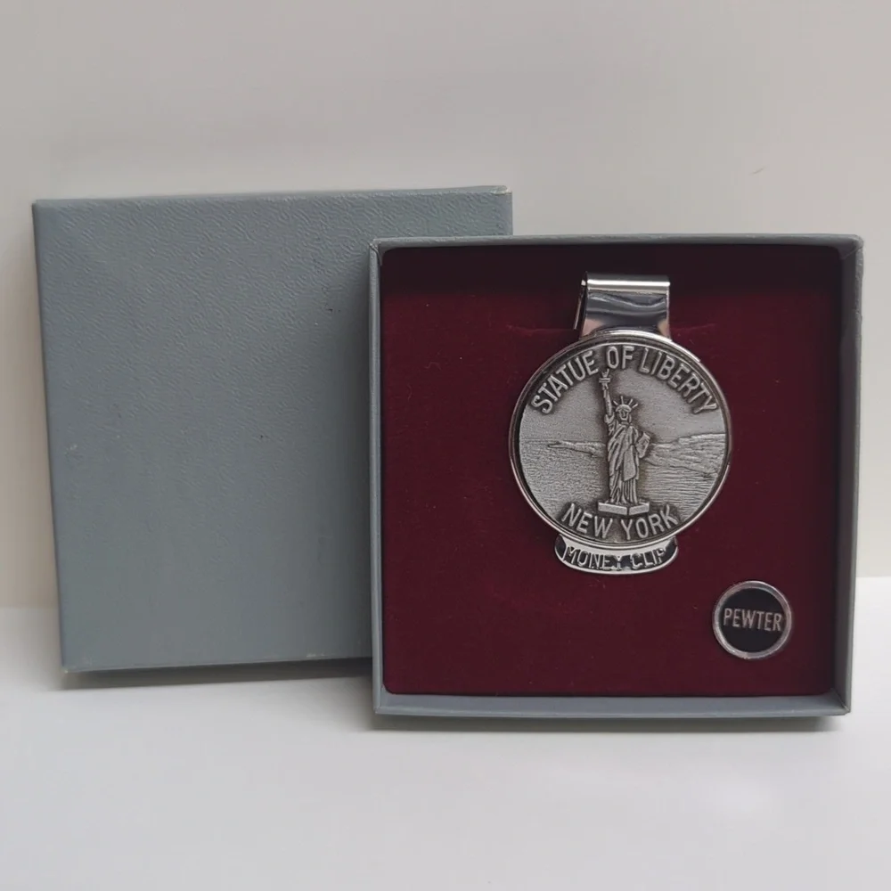 Statue of Liberty pewter money clip
